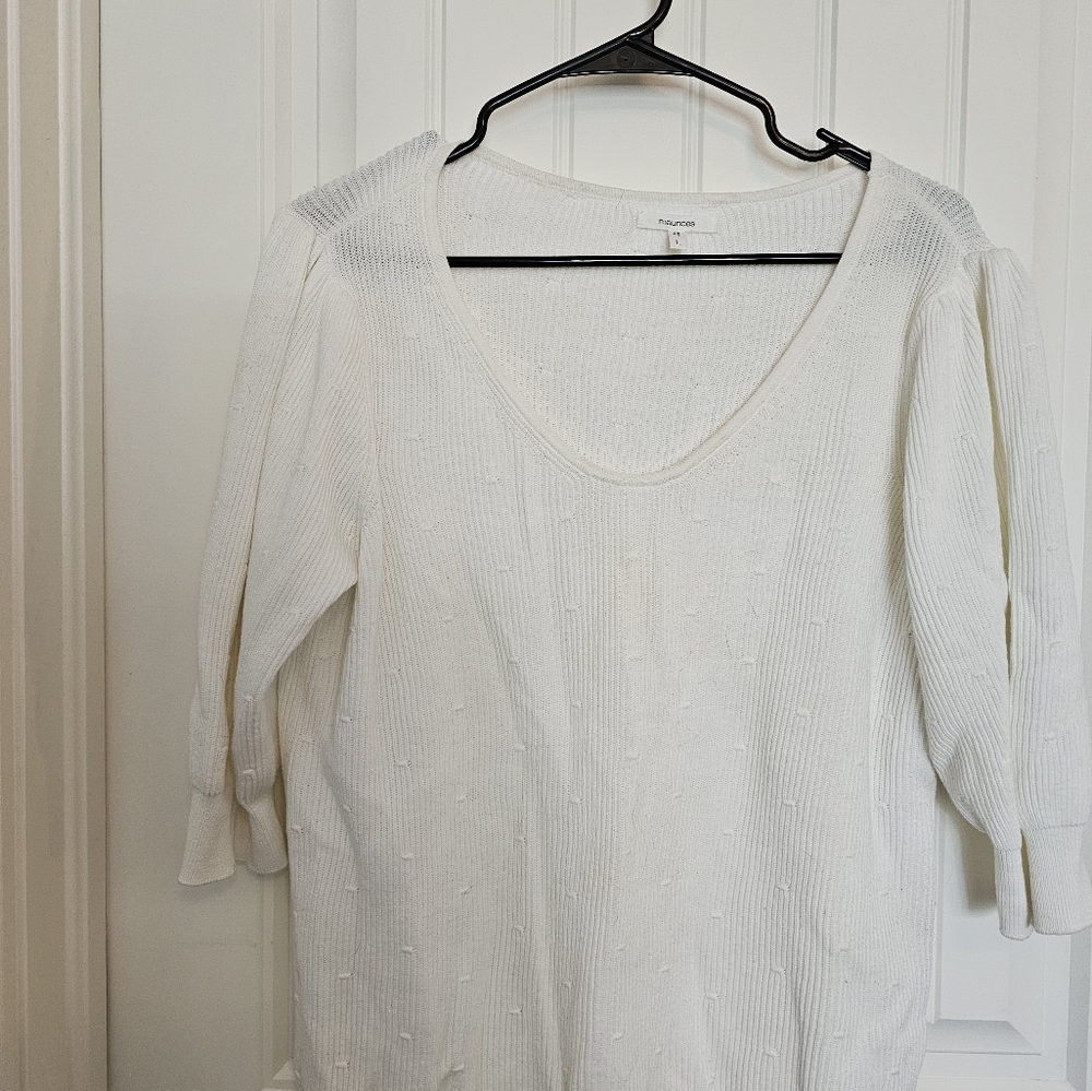 Maurice's white 3/4 length sleeve sweater